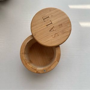 Salt holder container with magnetic swivel top